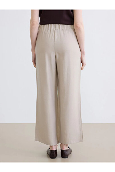 LC Waikiki Γυναικείο παντελόνι μπεζ ελαστική μέση