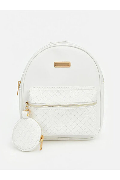 LC Waikiki White Faux Leather Look Girls' Backpack