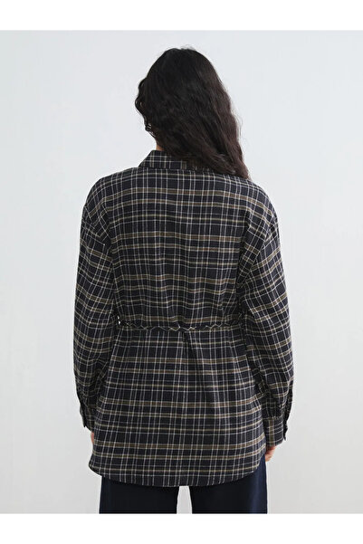 LC Waikiki Χακί Καρό Γυναικείο πουκάμισο τουνίκ