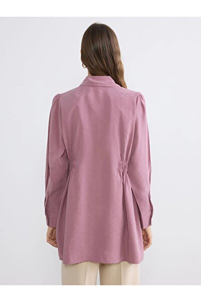 LC Waikiki Ροζ γυναικείο πουκάμισο-τουνίκ με κορδόνι στη μέση