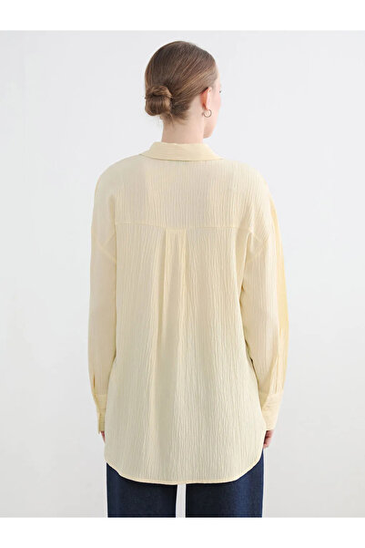 LC Waikiki Κίτρινο γυναικείο πουκάμισο με υφή