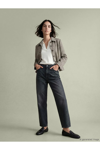 LC Waikiki Μαύρο γυναικείο τζιν παντελόνι εφαρμοστό