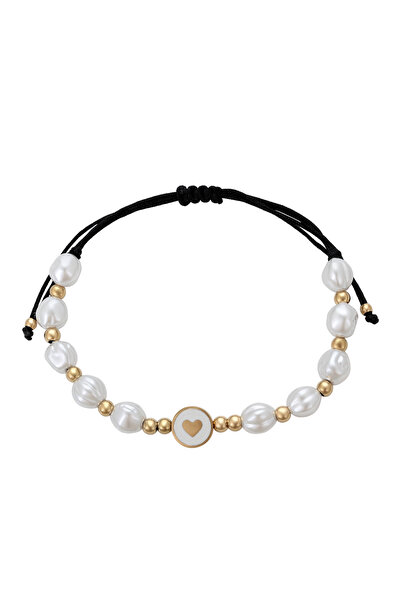 Faina Βραχιόλι από κορδόνι με μοτίβο καρδιάς