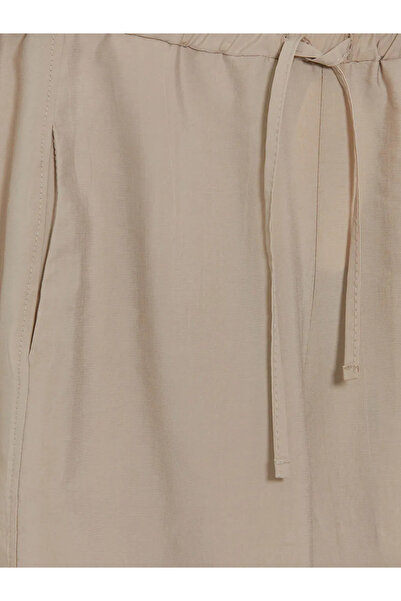 LC Waikiki Γυναικείο παντελόνι μπεζ ελαστική μέση