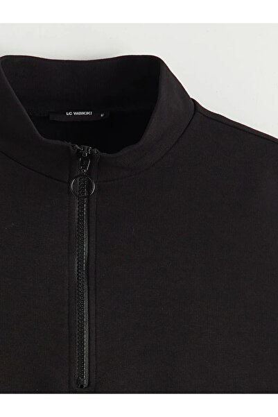 LC Waikiki Μαύρο ψηλός λαιμός Γυναικείο Φούτερ Τούνικ