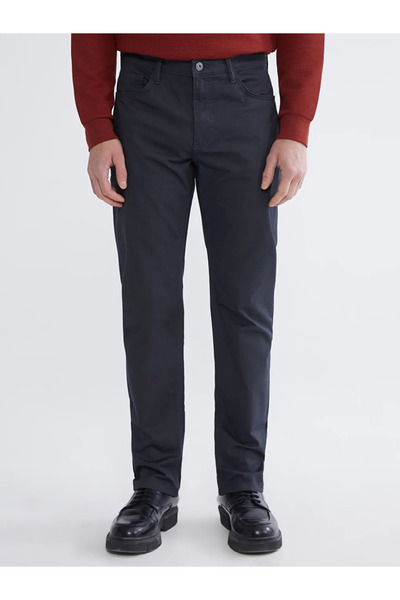 LC Waikiki Ανδρικό παντελόνι chino από γαμπαρντίνα σε στενή γραμμή ανθρακί