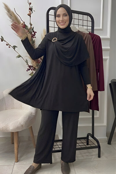 SAYRA Women's Hijab Two-Piece Set Summer Comfortable Fit Tunic Trousers Stylish Daily Combination