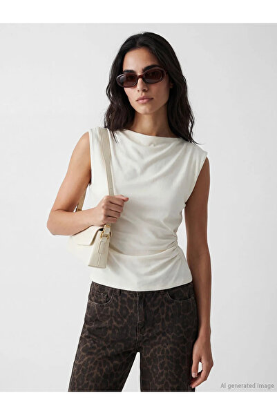 LC Waikiki Γυναικεία τσάντα ώμου Ecru Leather Look