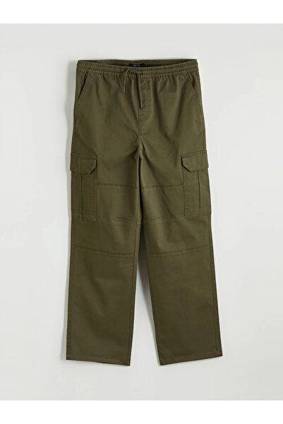 LC Waikiki Ανδρικό παντελόνι Cargo Khaki Comfortable Fit Gabardine