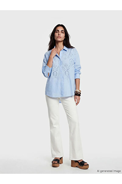 LC Waikiki Γυναικείο τζιν παντελόνι White Flare