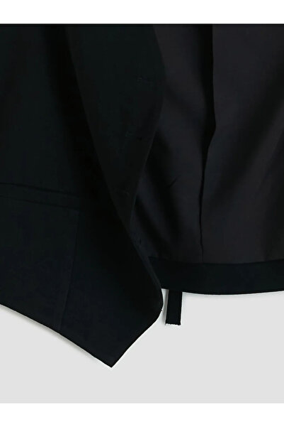 LC Waikiki Μαύρο γυναικείο κλασικό γιλέκο με λαιμόκοψη V από μείγμα λινού