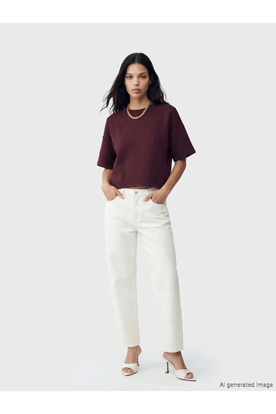 LC Waikiki Λευκό γυναικείο τζιν παντελόνι Boyfriend Fit