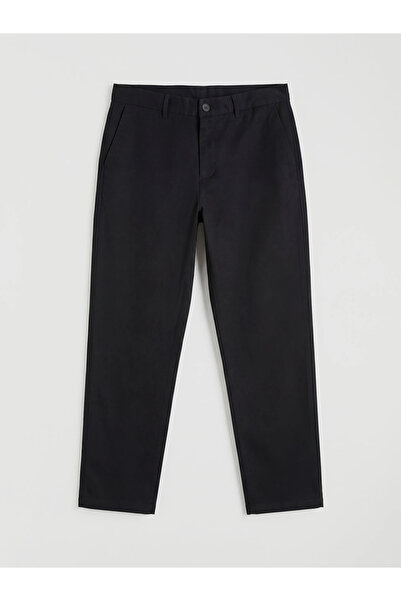 LC Waikiki Μαύρο ανδρικό παντελόνι Dobby Standard Fit