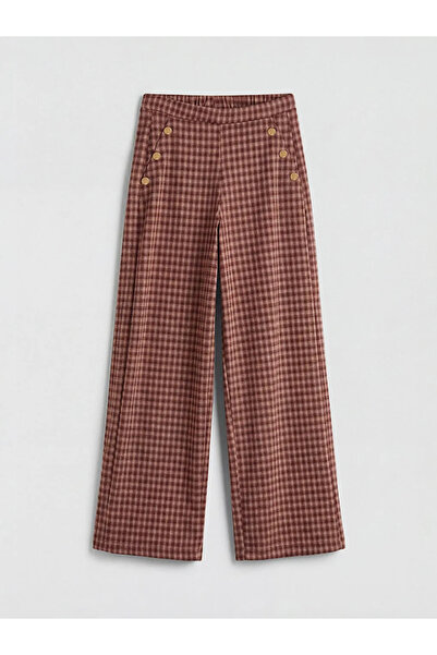 LC Waikiki Ροζ παντελόνι για κορίτσια με σχέδιο ράμφους κοτόπουλου