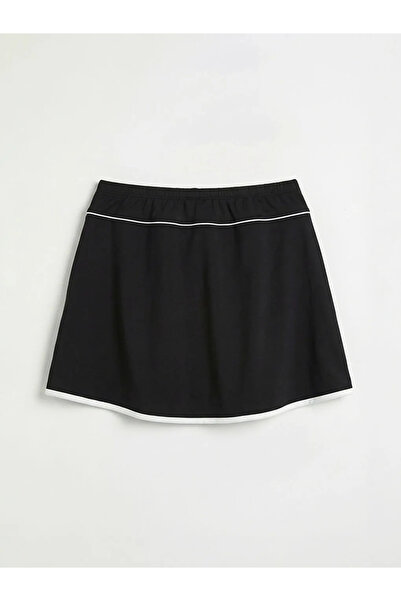 LC Waikiki Μαύρη γυναικεία σορτς-φούστα κολύμβησης με ελαστική μέση