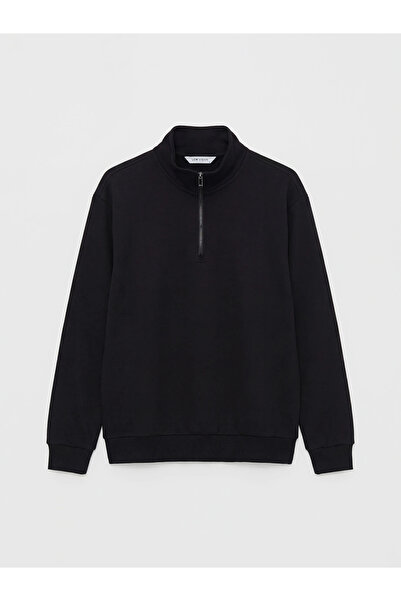 LC Waikiki Siyah Dik Yaka Erkek Sweatshirt