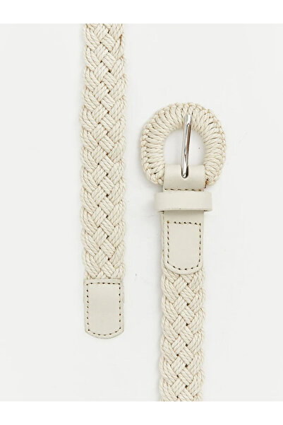 LC Waikiki Εκρού Ψάθινη Πλεκτή Γυναικεία Ζώνη