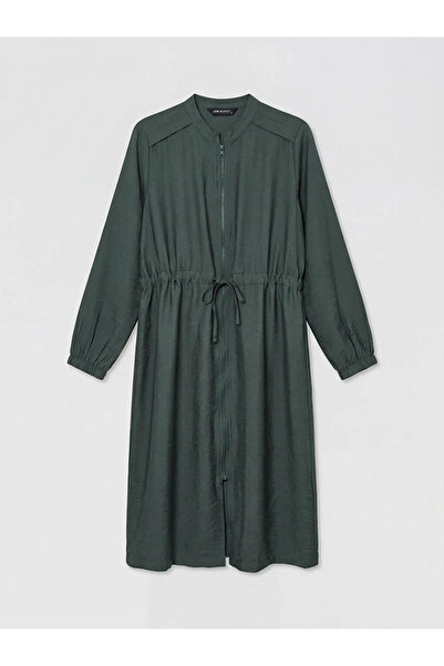 LC Waikiki Πράσινο γυναικείο τουνίκ με γιακά και κορδόνι στη μέση