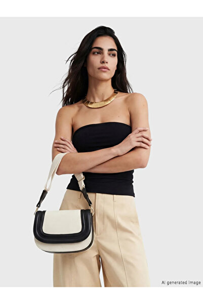 LC Waikiki Γυναικεία τσάντα ώμου σε μπεζ καμβά