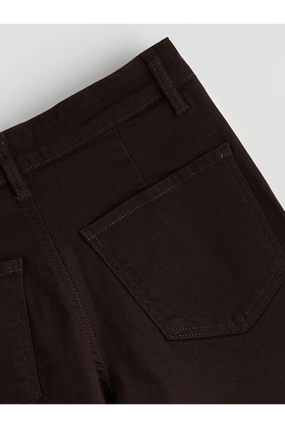 LC Waikiki Γυναικείο τζιν παντελόνι καφέ Wideleg