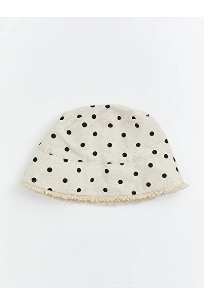 LC Waikiki Εκρού Πουά Γυναικείο Καπέλο Bucket