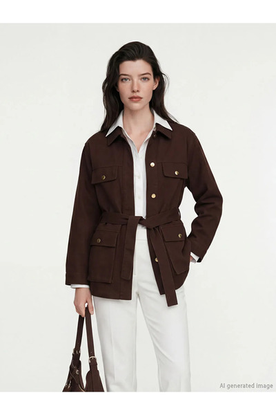 LC Waikiki Γυναικείο τζιν τουνίκ με καφέ ζώνη