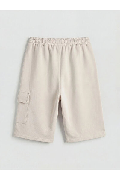 LC Waikiki Μπεζ ελαστική μέση Boy's Cargo σορτς