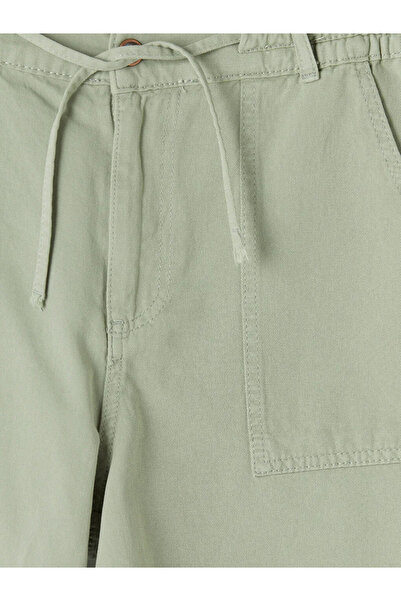 LC Waikiki Χακί γυναικείο τζιν σορτς με ελαστική μέση