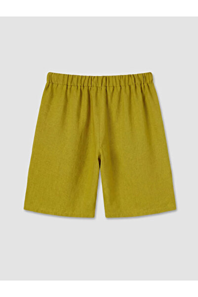 LC Waikiki Πράσινο γυναικείο σορτς με πιέτες και ελαστική μέση