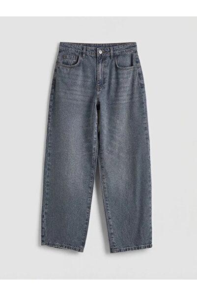 LC Waikiki Γκρι ψηλόμεσο γυναικείο τζιν παντελόνι Boyfriend Fit