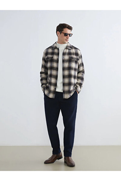 LC Waikiki Ανδρικό βελούδινο παντελόνι σε στάνταρ γραμμή Navy Blue