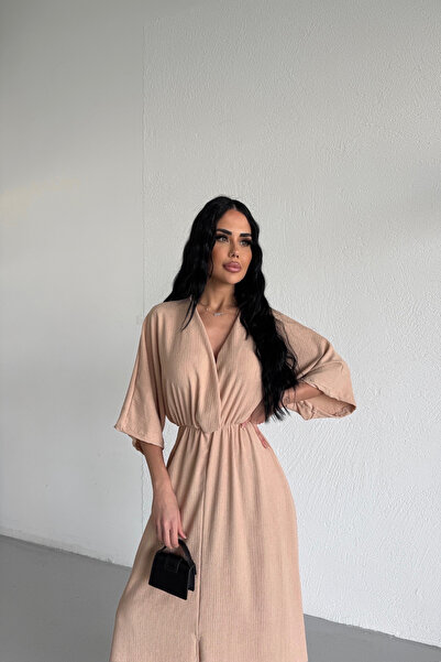 KAMACI BUTİK فستان كروفايز ياقة الخفاش