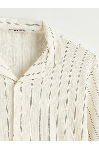 LC Waikiki Ανδρικό πουκάμισο σε χρώμα εκρού με κανονική εφαρμογή, γιακά κατάλ...