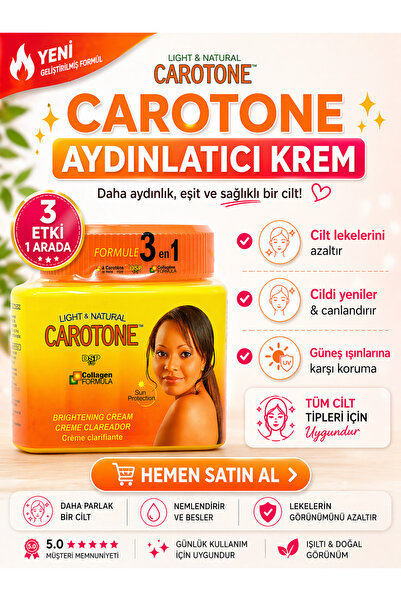 Carotone Aydınlatıcı Krem 3 Etkili Leke Karşıtı Cilt Bakım Kremi