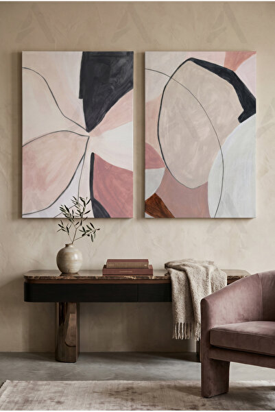 Artease Set of 2 Abstract Colorful Reflections Canvas Paintings