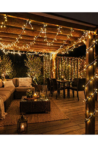 Yellowtech 10 Metre 100 LED IP65 Dış Mekan Günışığı Beyaz Çakar Eklenebilir Bahçe Işığı