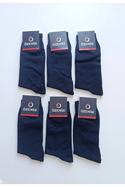 ÖZENSE 6 Pairs of Classic Long Men's Socks in Navy Blue