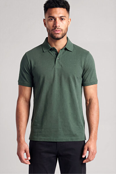 Emporio Armani Erkek Kısa Kol Pamuklu Regular Fit Yeşil Polo Yaka T-Shirt