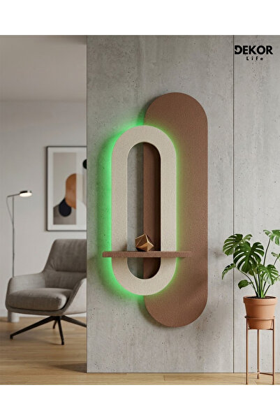 TAKIFİX Pilli LED’li 40×90 CM Oval Modern Ledli Duvar Tablosu | Dekoratif Pan...