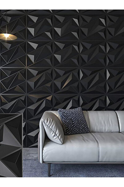 Bayt Aura 3D Geometric Triangles Self-Adhesive Wall Stickers for Home Decorat...