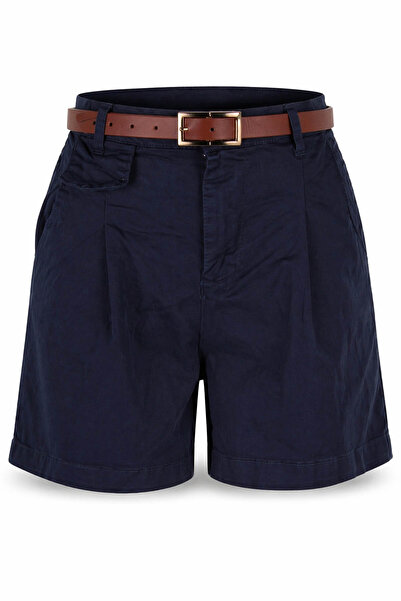 trender 5448 Γυναικείο σορτς σε σκούρο μπλε με ζώνη 26YTG5000019