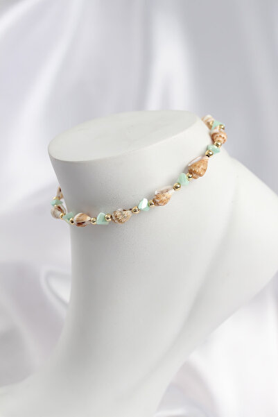 callerrons accessories نموذج صدفة بحرية طبيعية ونموذج حجر كريستالي أخضر - EBJ...