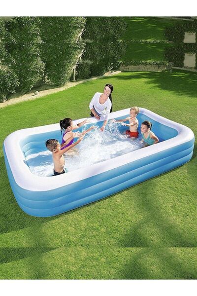 BESTWAY Geniş Dikdörtgen Şişme Aile Havuzu 262x175x51 cm, Yaz Keyfi İçin Ideal