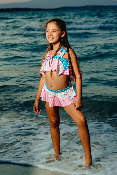 Minigimin Cicileri Μαγιό για κορίτσια με πουά και βολάν της Miniğimin Ciciler...