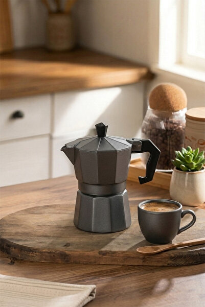Porsima MNB05742-2 Ocaküstü Moka Pot 3 Fincanlık Alüminyum Kahve Espresso Cez...