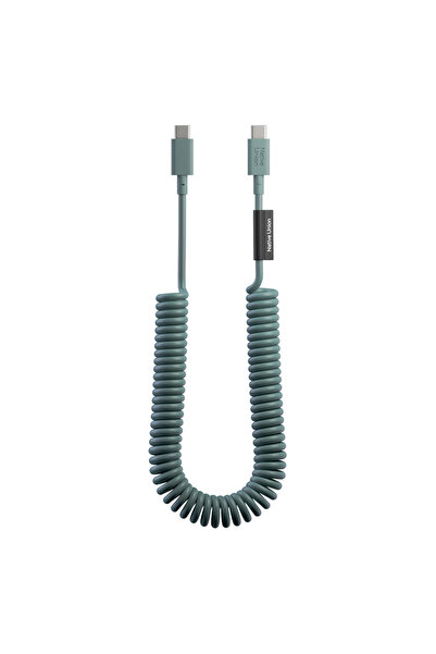 Native Union POP Serisi Type-C to Type-C Spiralli Şarj Kablosu 60W 2.4M Koyu ...