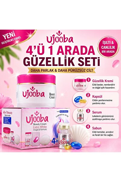 ujooba 4’ü 1 Arada Güzellik Seti – Krem + Serum + Kapsül + Sabun