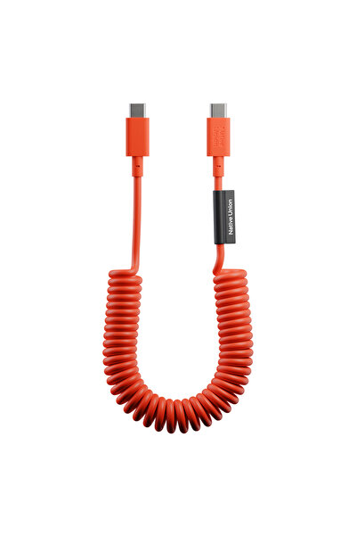 Native Union POP Serisi Type-C to Type-C Spiralli Şarj Kablosu 60W 1.2M Kırmızı
