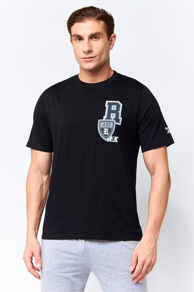 Reebok Men Sportswear Fit Short Sleeve Outdoor T-Shirt, Black