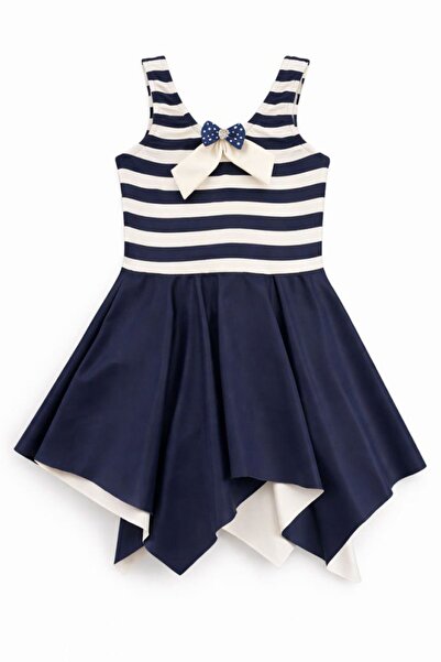 Minigimin Cicileri Μαγιό για κορίτσια με ριγέ φιόγκο και ασύμμετρη φούστα - Μ...